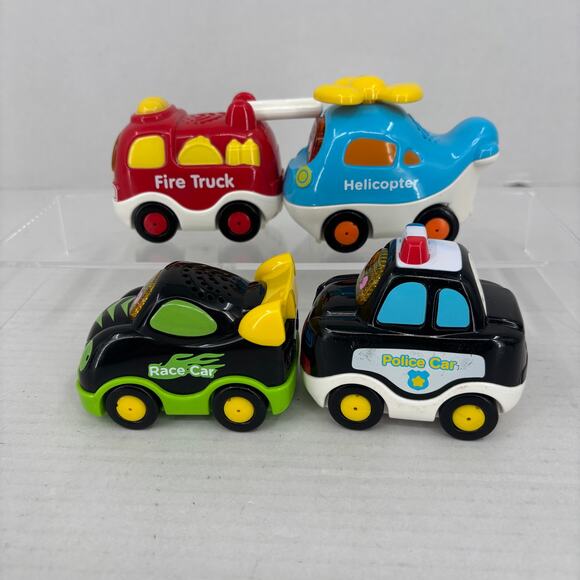 VTech Go Go Smart Wheel Lot 4 Fire Truck Helicopter Police Race Car Tested Works - Picture 6 of 11